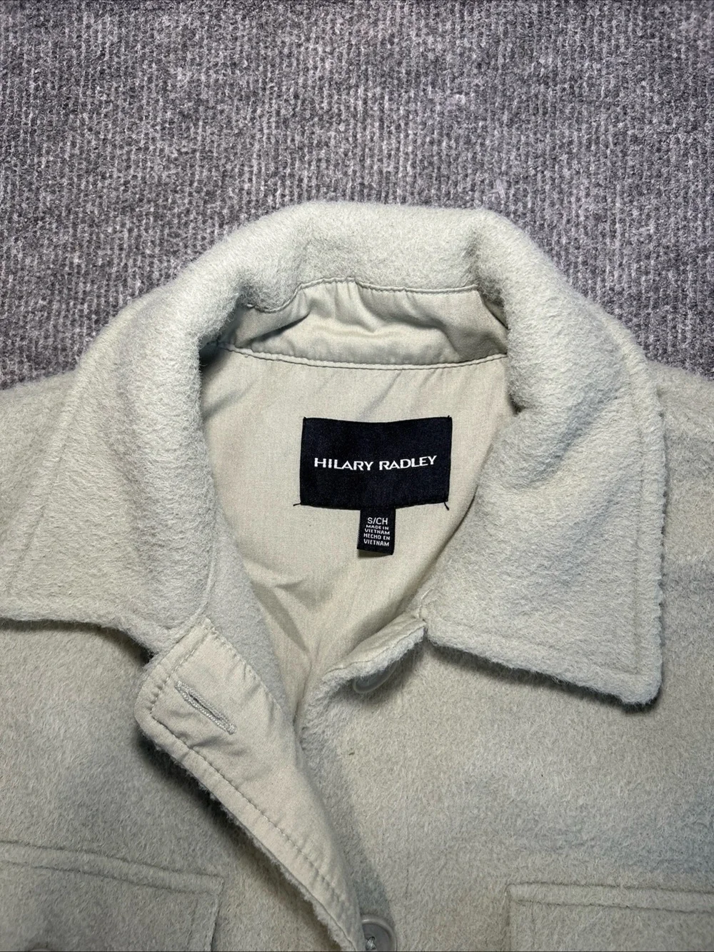 Hilary Radley Cream Teddy Shacket with Flap Pockets